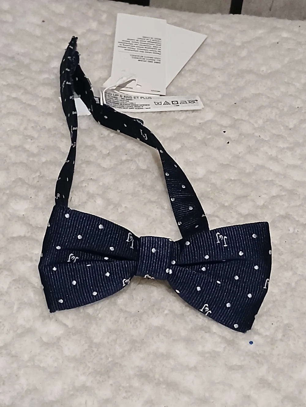 Janie And Jack Navy Polka Dot Pre-Tied Bow Tie